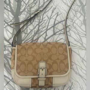 Coach Tan and Cream Crossbody Bag